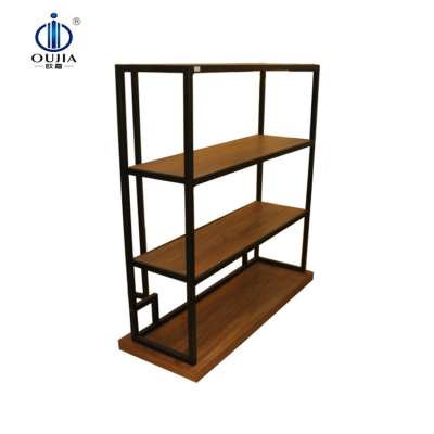 Custom Vintage Multilayer Moisture-proof Children Wood Clothing Display Rack Iron Black Shoes Stand