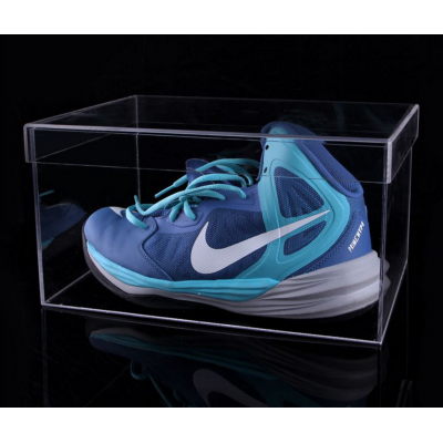 Foldable Transparent Acrylic Plastic Clear Storage Packaging Sneaker Nike Shoe Box Display Organizer