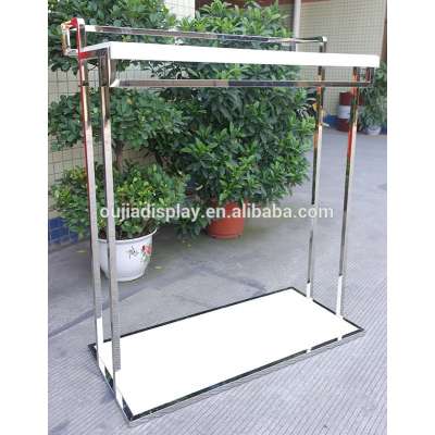 stainless steel double hanging rails fitting boutique clothing shop