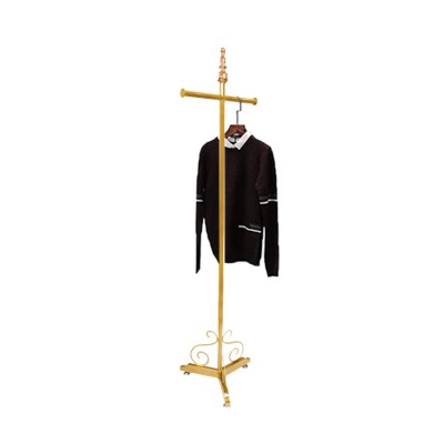 noble golden minimalist indoor clothes display rack